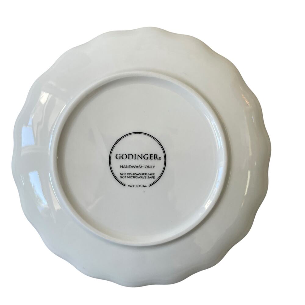 Godinger Martini Cocktail Appetizer Plates 6in Ceramic Set of 4 White NEW - Picture 7 of 8
